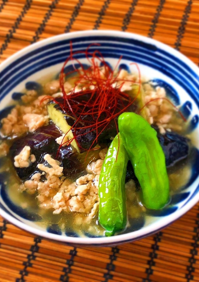ふわとろ揚げ茄子の鶏ひき肉あんかけ-レシピのメイン写真