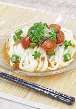 青じそスプラウトと梅の冷やしうどん-レシピのメイン写真