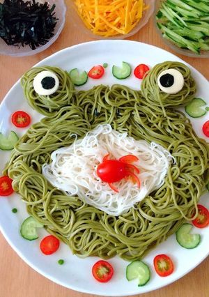 茶そばでカエルくん-レシピのメイン写真