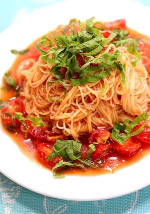 大葉とトマトの冷製パスタ　-レシピのメイン写真