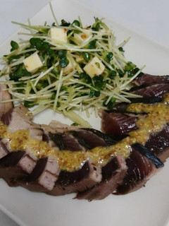 簡単!カツオのたたきのレモンマスタード♪-レシピのメイン写真
