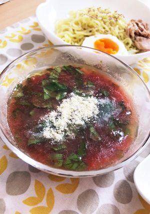 トマトバジルの冷やしつけ麺-レシピのメイン写真