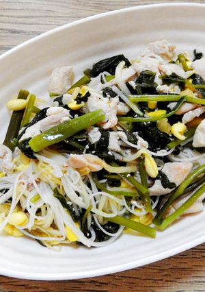 空心菜と鶏肉ともやしの和えそうめん-レシピのメイン写真
