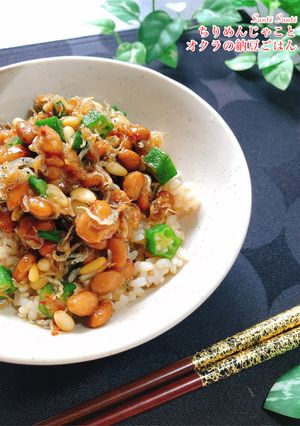 オクラとちりめんじゃこの甘辛納豆ごはん-レシピのメイン写真