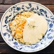 鮭ピラフの簡単ホワイトソースがけ
