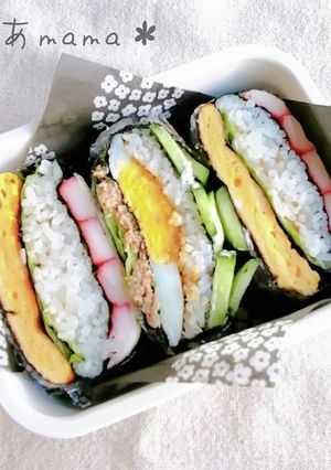 お手頃材料で♡折りたたみキンパ-レシピのメイン写真