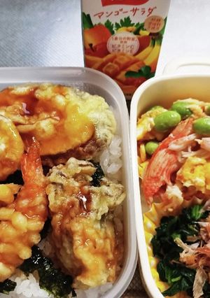 旦那弁当（7/27）天丼-レシピのメイン写真
