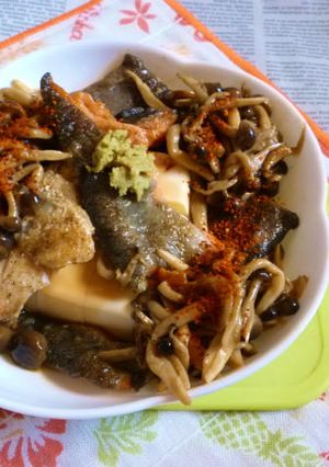銀鮭の焼き鮭＆ぶなしめじの炒め物＋冷や奴-レシピのメイン写真