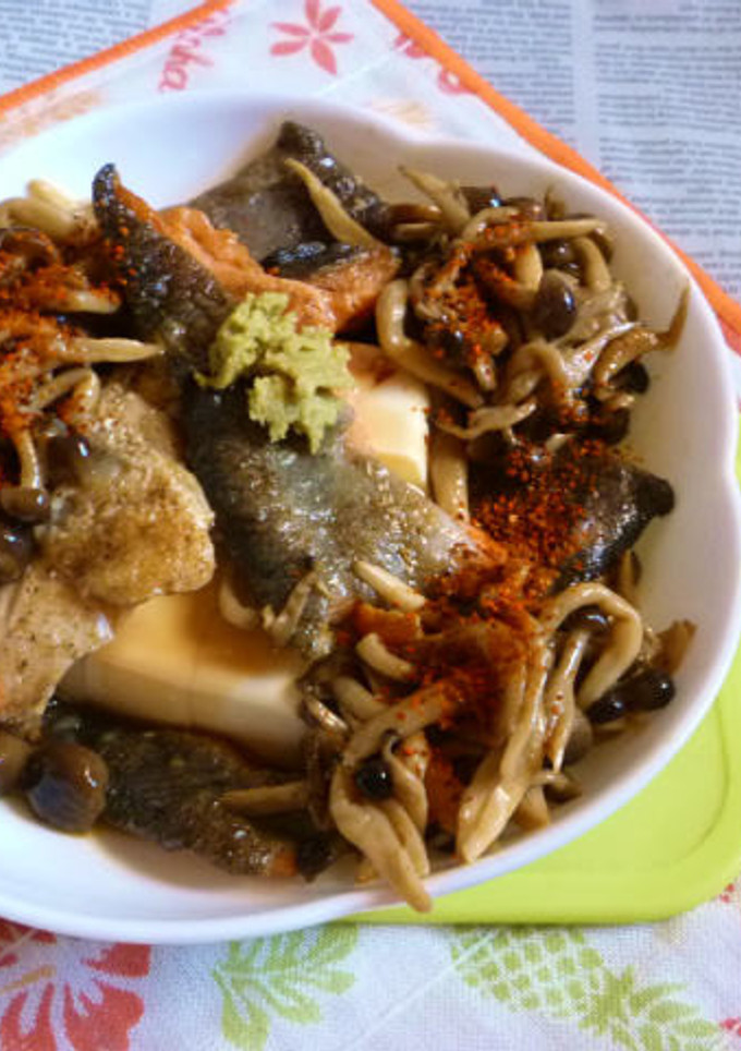 銀鮭の焼き鮭＆ぶなしめじの炒め物＋冷や奴-レシピのメイン写真