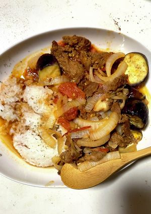 大豆ミートで生トマトからハヤシライス♪-レシピのメイン写真