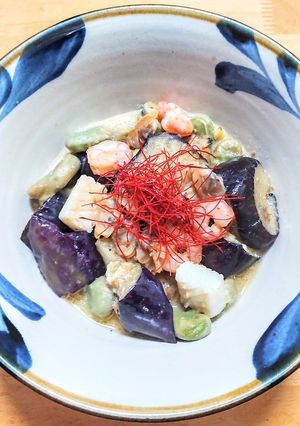 なすとそら豆のピリ辛マヨネーズ炒め-レシピのメイン写真