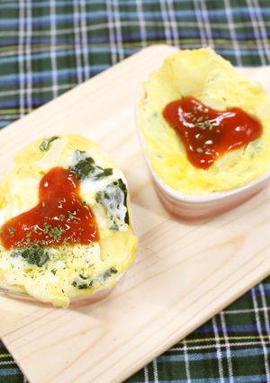 わかめを使ったココットオムレツ-レシピのメイン写真