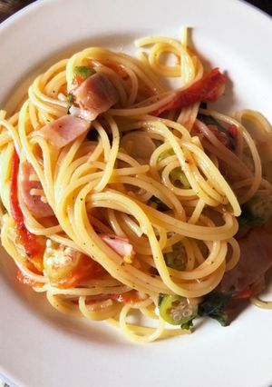 オクラとベーコンのトマトパスタ -レシピのメイン写真