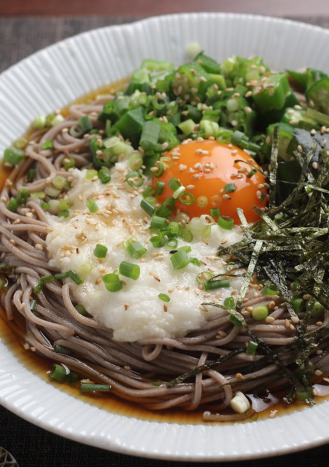 とろろとオクラのぶっかけ冷やしそば-レシピのメイン写真