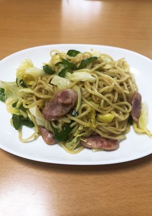1人ランチ残り物で変わり焼きそば-レシピのメイン写真