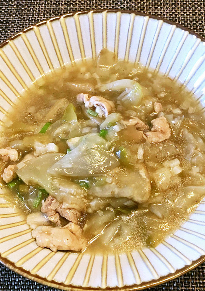 白茄子と搾菜の炒め物-レシピのメイン写真