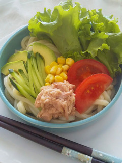 野菜たっぷり♪ツナ入り冷やしサラダうどん-レシピのメイン写真