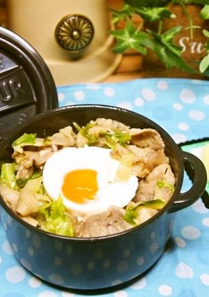 かき混ぜて食べて！豚とキャベツの味噌味丼-レシピのメイン写真