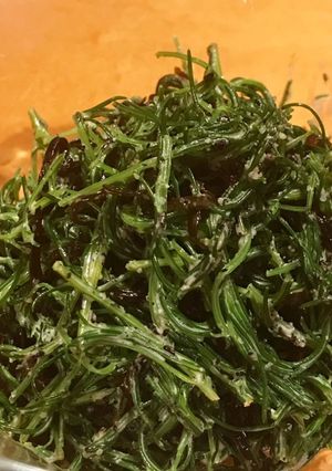 おかひじきと塩昆布の黒ゴマヨ和え-レシピのメイン写真