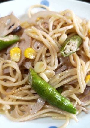 ♪れんこんとおくらの和風クリームパスタ♪-レシピのメイン写真