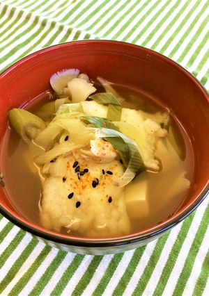 めっこご飯できりたんぽ風汁物-レシピのメイン写真
