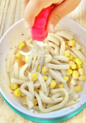 夏バテ簡単胡麻ドレうどん 離乳幼児食にも-レシピのメイン写真