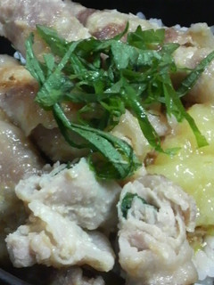 豚肉のニンニクみそロール丼-レシピのメイン写真