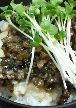 高菜と牛肉のとろろ丼-レシピのメイン写真