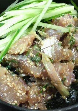 梅ご飯の鯵（アジ）のせ丼-レシピのメイン写真