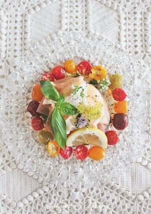 セミドライミニトマトと生ハムとブッラータ-レシピのメイン写真