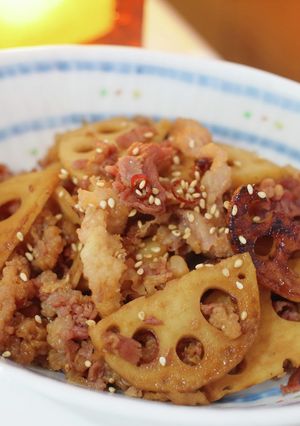 レンコンと鯨スジポンのきんぴら-レシピのメイン写真