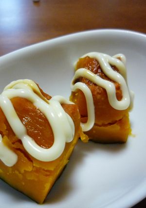 ♥蒸したカボチャはこう食べる♥-レシピのメイン写真