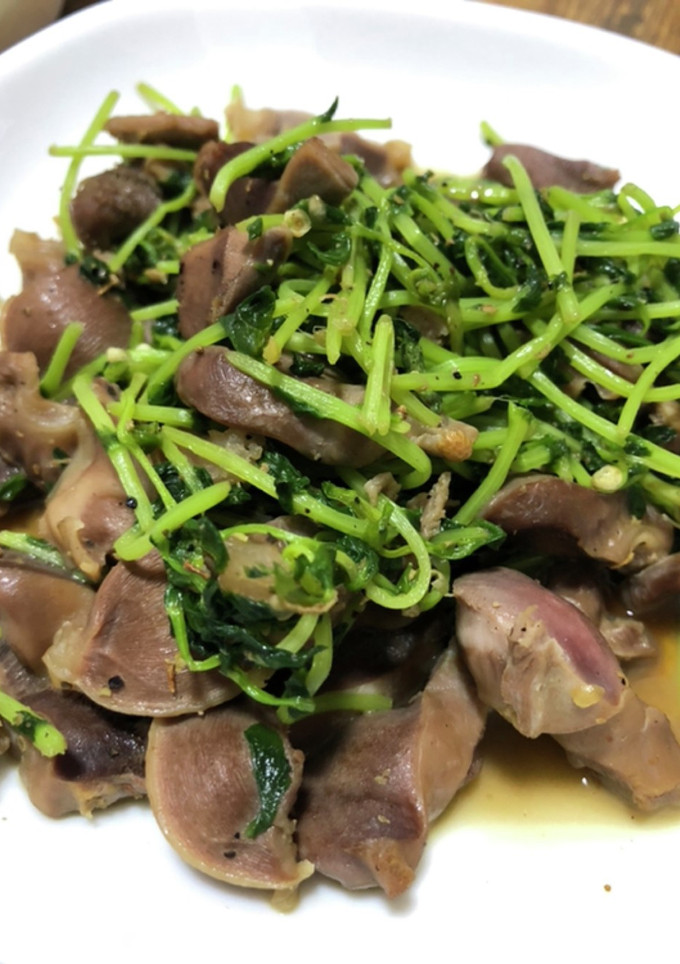 砂肝と豆苗の花椒炒め-レシピのメイン写真