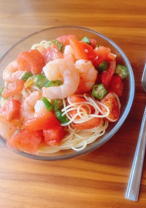 簡単絶品３分♡ランチに！トマト冷製パスタ-レシピのメイン写真
