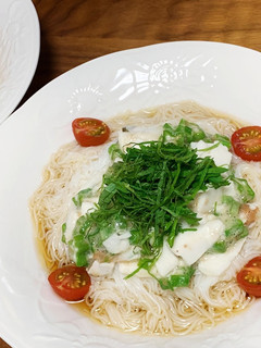 とろろおくらと梅のさっぱりそうめん-レシピのメイン写真