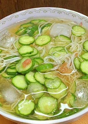 キュウリと梅干のそうめん-レシピのメイン写真