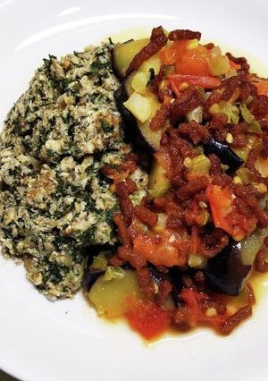 犬ご飯　茄子とトマトのミートソース-レシピのメイン写真