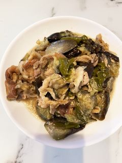 ホットクックでナスとピーマンの豚肉炒め-レシピのメイン写真