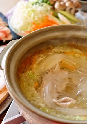 マロニーと千切り野菜でお手軽しゃぶしゃぶ-レシピのメイン写真