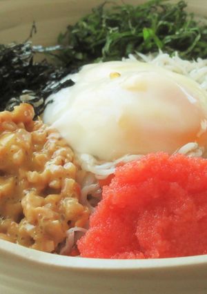 〖 しらすと明太子と納豆のバクダン丼 〗-レシピのメイン写真