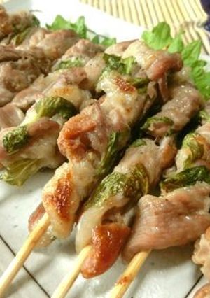 魚焼きグリルで8分☆豚こまで梅しそ串焼き-レシピのメイン写真