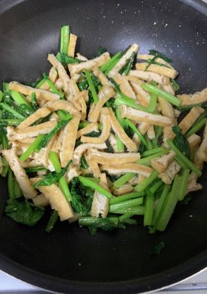 【即席肴】油揚げと小松菜炒め-レシピのメイン写真