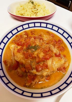 ★簡単★やわらか胸肉の生トマト煮込み-レシピのメイン写真