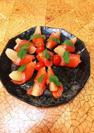 桃とサーモンのカルパッチョ-レシピのメイン写真
