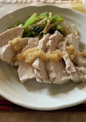 レンチン蒸し鶏-レシピのメイン写真