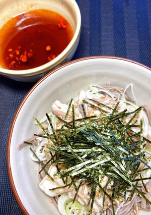 ラー油入りタレで、肉蕎麦-レシピのメイン写真