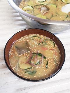夏野菜の冷や汁-レシピのメイン写真