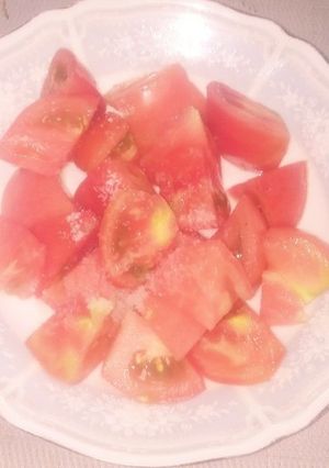 熱中症予防にも！ザク切りトマトに塩on！-レシピのメイン写真