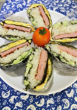パーティー用おにぎらず　折りたたみキンパ-レシピのメイン写真