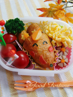 キャラ弁☆お稲荷さんでキツネさん弁当♪-レシピのメイン写真